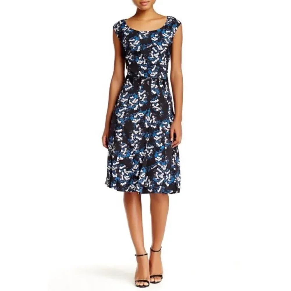 ZAC Zac Posen Kumiko floral pleat dress